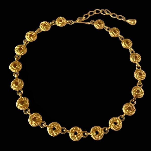 Vintage Gold Knot Chain Link Necklace - Picture 1 of 5